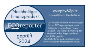 ECOreporter zeichnet Murphy&Spitz Umweltfonds Deutschland erneut mit Siegel aus